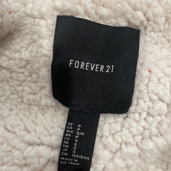 Forever 21 Orange Fuzzy Lined Button Up Winter Jacket, Women's Size Small - Picture 13 of 14